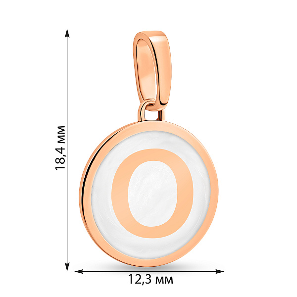 Кулон из красного золота с эмалью Буква О (арт. 440987еп) – изображение 3