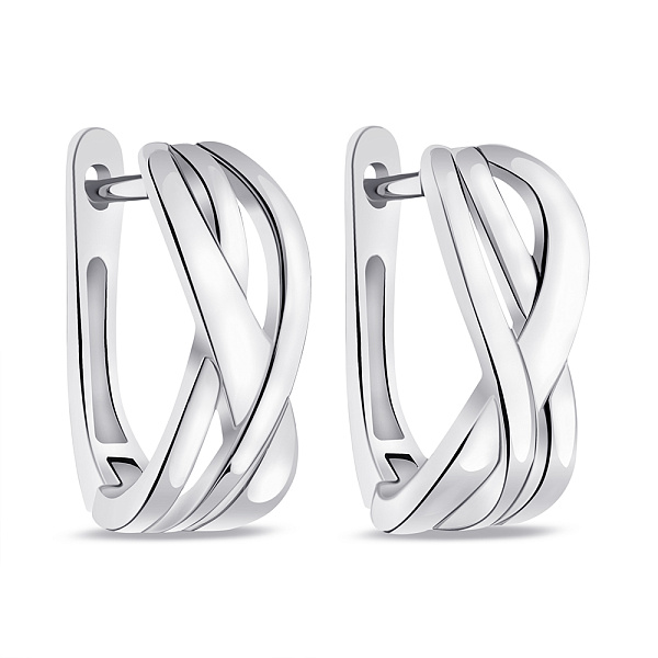 Серьги из серебра без камней (арт. 7502/9204) – изображение 1