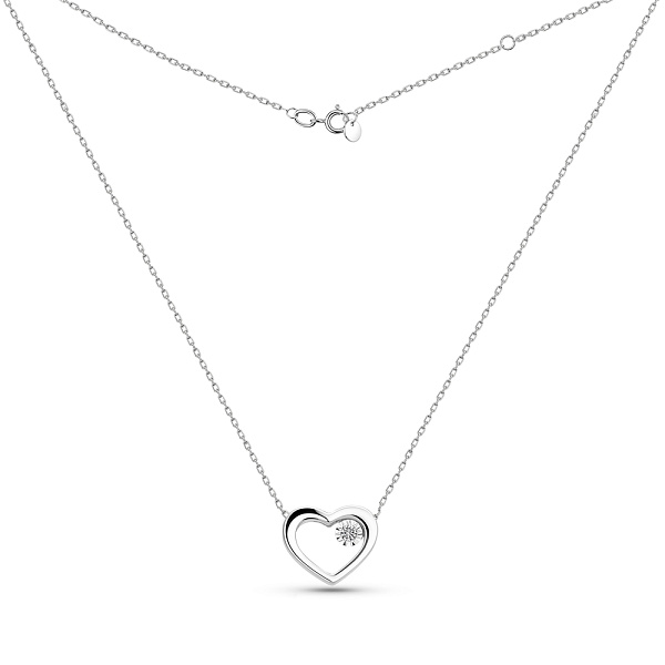 Колье Сердце  из белого золота с бриллиантом (арт. Ц011293б) – изображение 1