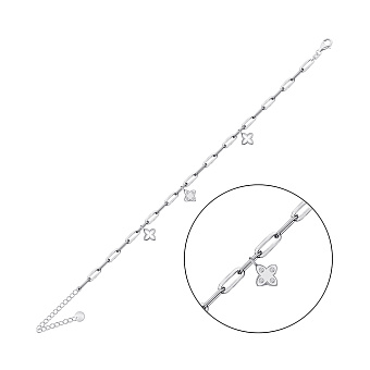 Серебряный браслет Цветы на ногу (арт. 7509/5012н)