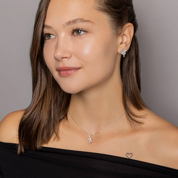 Колье из белого золота с бриллиантами (арт. Ц341690030б) – изображение 4