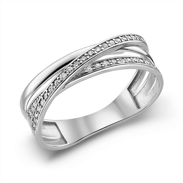 Золотое кольцо с бриллиантами (арт. К011259015б) – изображение 1