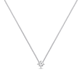 Фото Серебряное колье с одним фианитом (арт. 7507/2434)