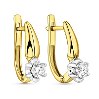 Сережки з жовтого золота з фіанітами (арт. 112400ж)