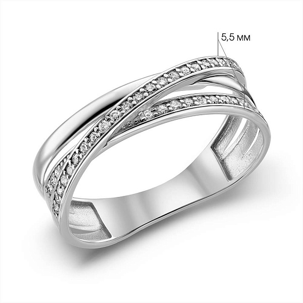 Золотое кольцо с бриллиантами (арт. К011259015б) – изображение 3