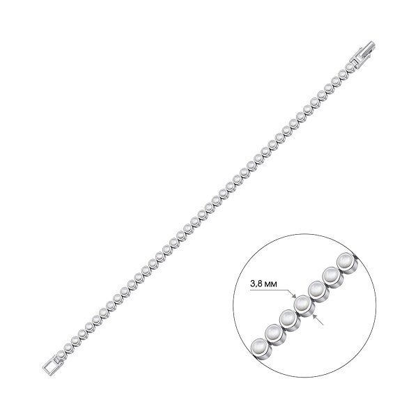 Серебряный браслет с перламутром (арт. 7509/4836п) – изображение 2