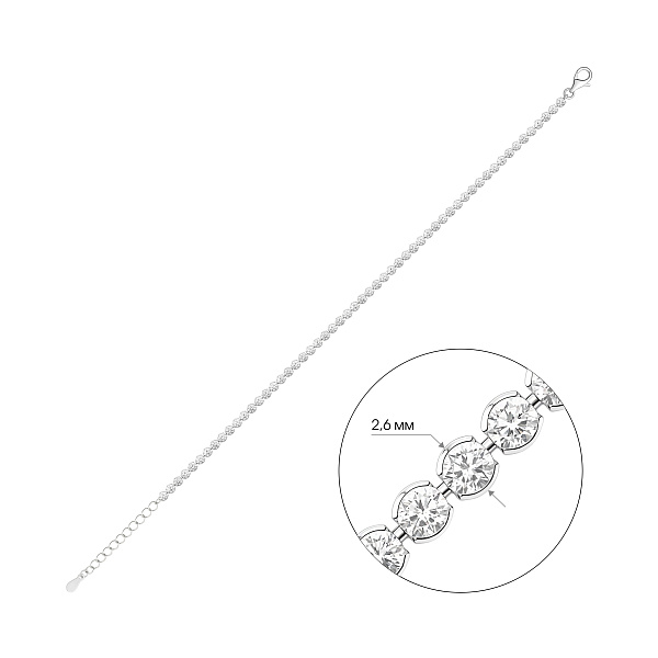 Серебряный браслет с фианитами (арт. 7509/5170) – изображение 2