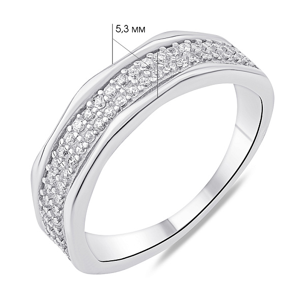 Серебряное кольцо с дорожкой из фианитов (арт. 7501/6925) – изображение 2