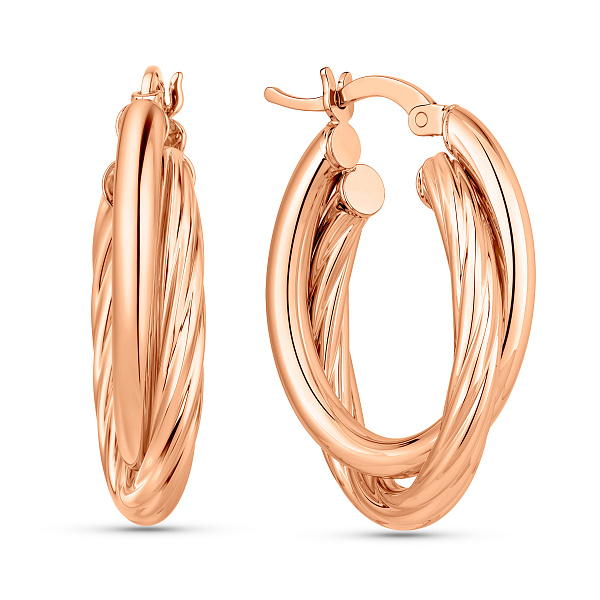 Серьги из красного золота без камней (арт. 108394/30) – изображение 1