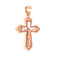 Золотий хрестик з розп'яттям та фіанітами (арт. 501049)