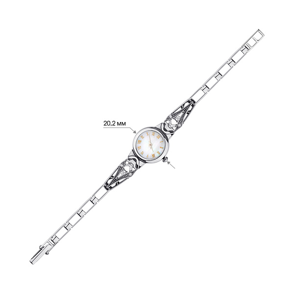 Серебряные часы с фианитами (арт. 7926/7100012/1) – изображение 2