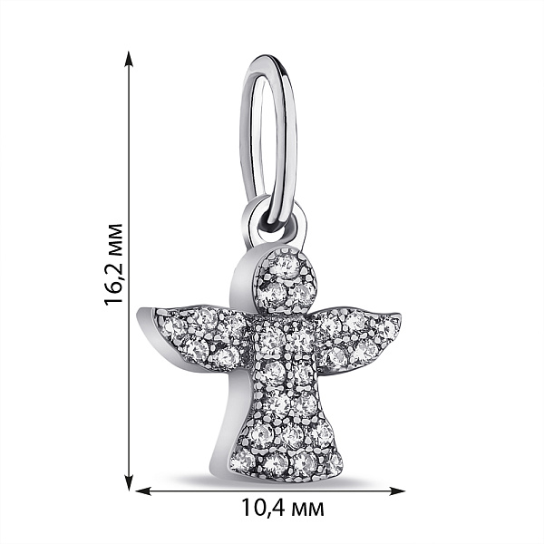 Серебряный кулон Ангел с фианитами (арт. 7503/П2Ф/1005) – изображение 2