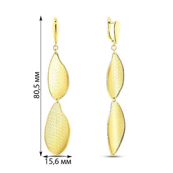 Серьги из желтого золота Francelli (арт. 1101136ж) – изображение 3