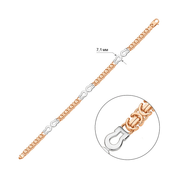 Браслет из красного и белого золота (арт. 326797кб) – изображение 4