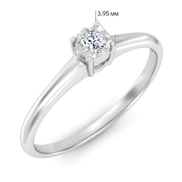 Золотое кольцо с бриллиантом (арт. К011667005б) – изображение 2