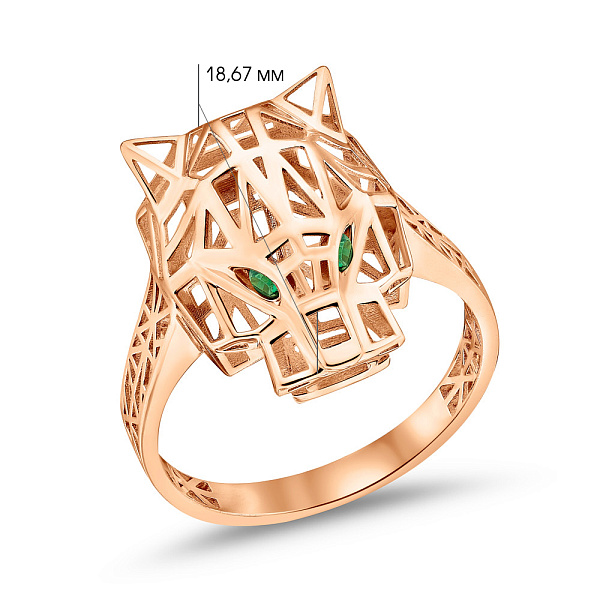 Каблучка Пантера з червоного золота (арт. 156294з) – зображення 6