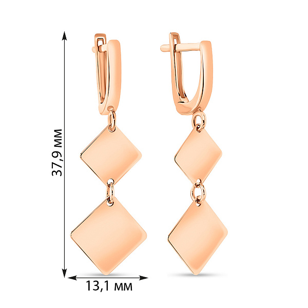Серьги золотые с длинными подвесками (арт. 108634) – изображение 2