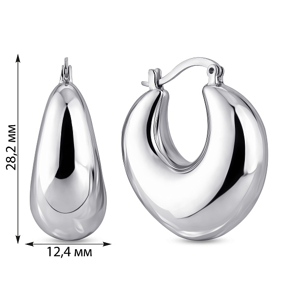 Серебряные серьги без камней (арт. 7502/10131/25) – изображение 2