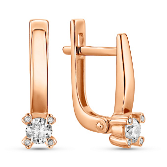 Сережки с бриллиантами из красного золота (арт. С011199020)