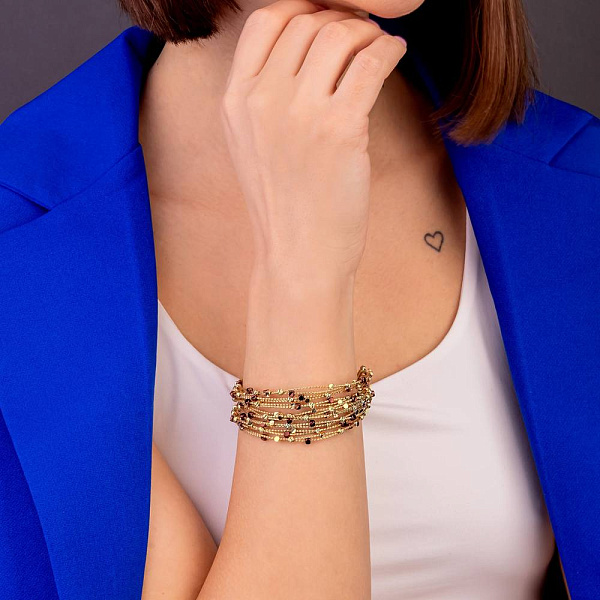 Многослойный золотой браслет Francelli (арт. 326732жкр) – изображение 3