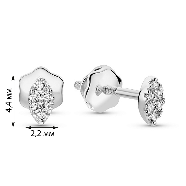 Сережки з білого золота з діамантами (арт. С341454005б) – зображення 2