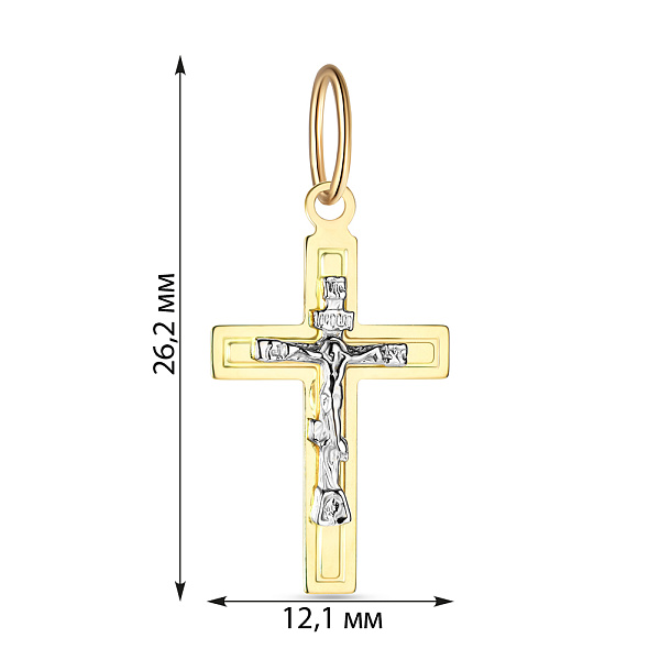 Крестик из желтого золота (арт. 539900ж) – изображение 2