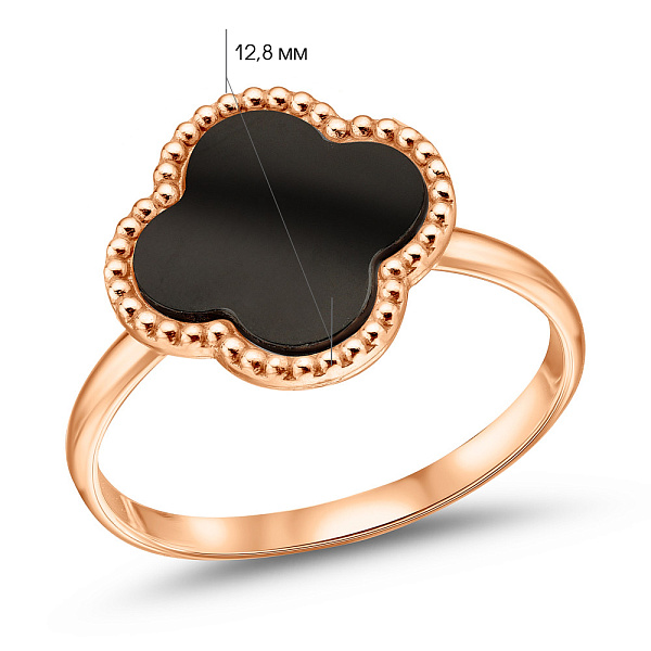 Золотое кольцо с ониксом (арт. 156516/10о) – изображение 3