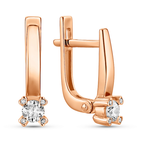 Сережки с бриллиантами из красного золота (арт. С011199020) – изображение 1