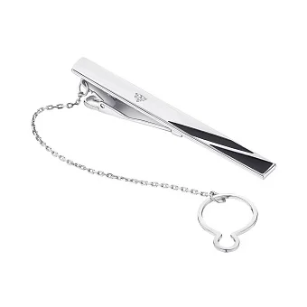 Зажим для галстука серебряный с фианитом (арт. 7513/9615реч)