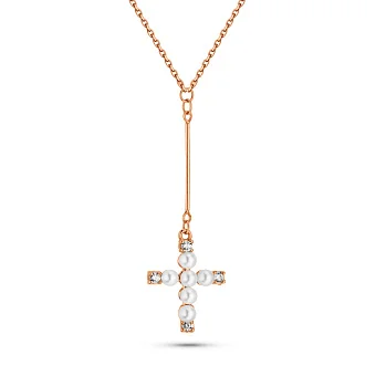 Золоте кольє з перлами (арт. 352606прлб)