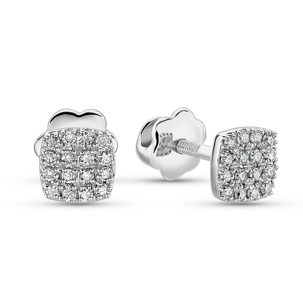 Золоті сережки Квадрати з діамантами (арт. С341331010б) – зображення 1