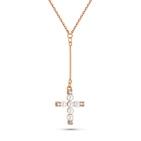 Золоте кольє з перлами (арт. 352606прлб) – зображення 1