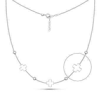 Колье из белого золота с фианитами (арт. 352644б)