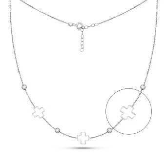 Кольє з білого золота з фіанітами (арт. 352644б)
