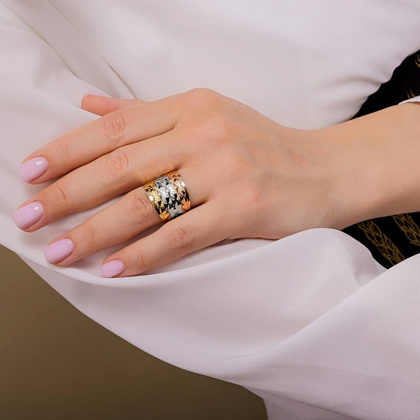 Каблучка з комбінованого золота (арт. 156282жкб) – зображення 2