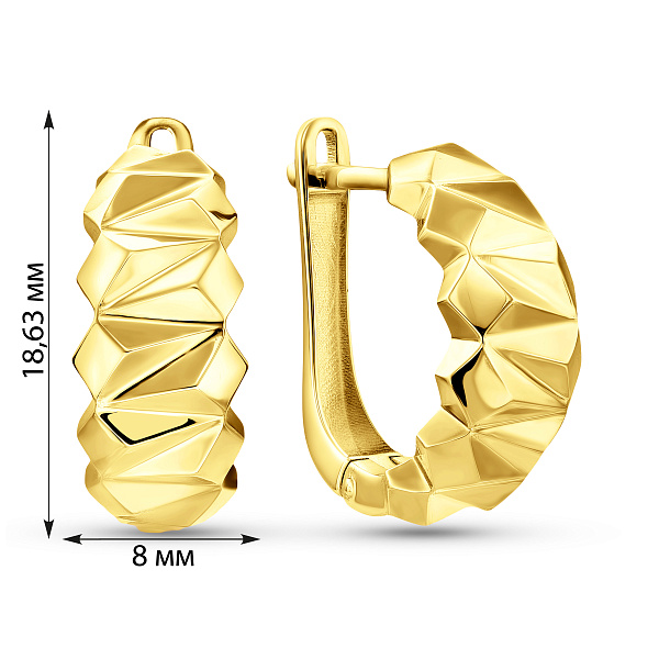 Серьги из желтого золота без камней (арт. 111460ж) – изображение 4