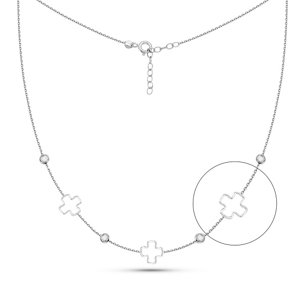 Кольє з білого золота з фіанітами (арт. 352644б) – зображення 1