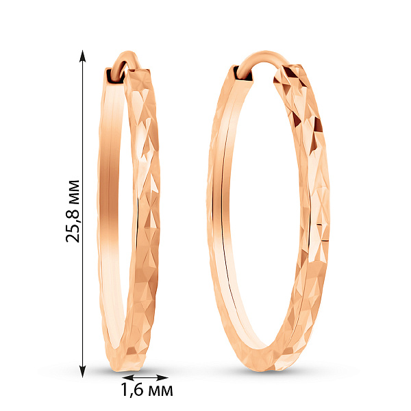 Золотые серьги-кольца (арт. 122104/25) – изображение 2