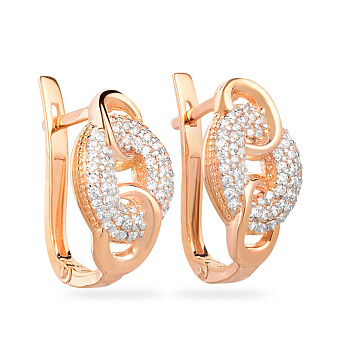 Фото Золоті сережки з фіанітами (арт. 110347)