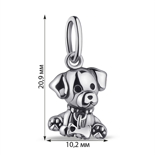 Серебряный подвес Песик без камней (арт. 7903/4287) – изображение 2