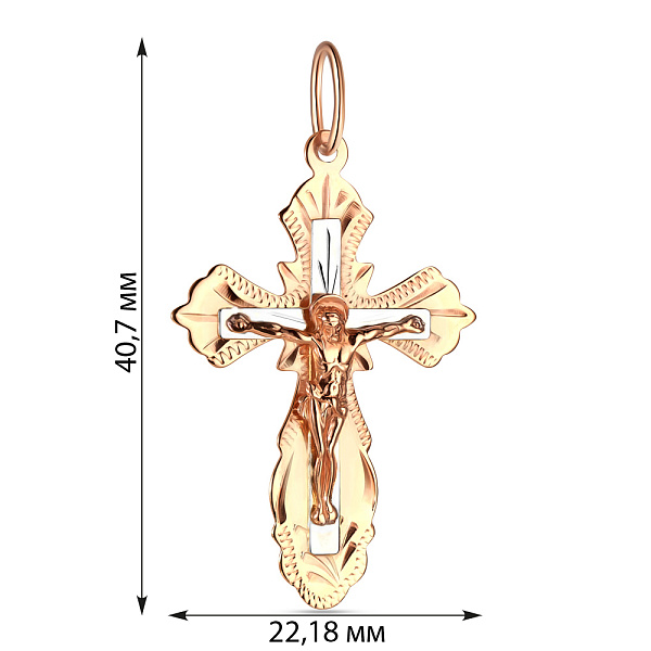 Золотой нательный крестик с распятием (арт. 525601) – изображение 2