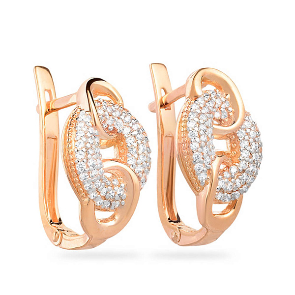 Золотые серьги с фианитами (арт. 110347) – изображение 1