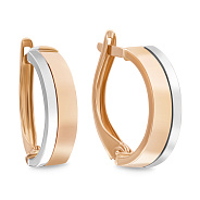 Золотые серьги в красном и белом цвете металла (арт. 106354кб)