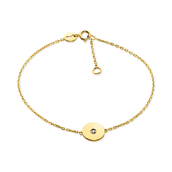 Золотой женский браслет с фианитом (арт. 323382ж) – изображение 1