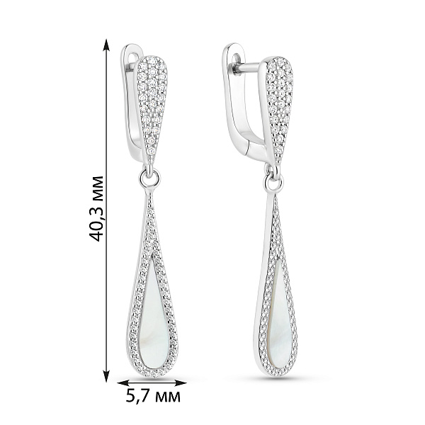 Серебряные серьги с перламутром (арт. 7502/10074п) – изображение 2