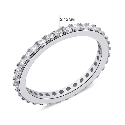 Тонкое кольцо из серебра с фианитами (арт. 7501/5959)
