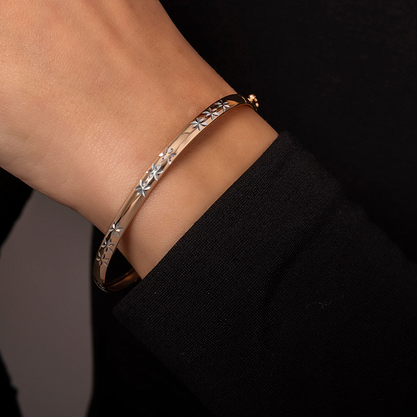 Золотой браслет с алмазной гранью (арт. 340402) – изображение 3