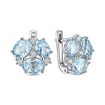 Срібні сережки з блакитним топазом (арт. 7502/2049715Пг)