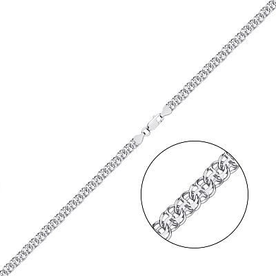 Ланцюжок зі срібла плетіння подвійний Бісмарк (арт. 03020422п)