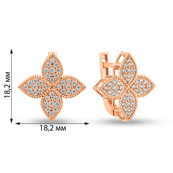 Золотые серьги с фианитами (арт. 1091412/20) – изображение 2